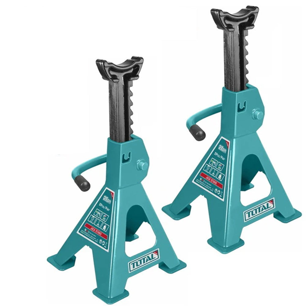 TOTAL THJS0201 2 Ton Jack Stand Set (2 Pieces) | Adjustable Heavy Duty Vehicle Support Stands 250-380mm