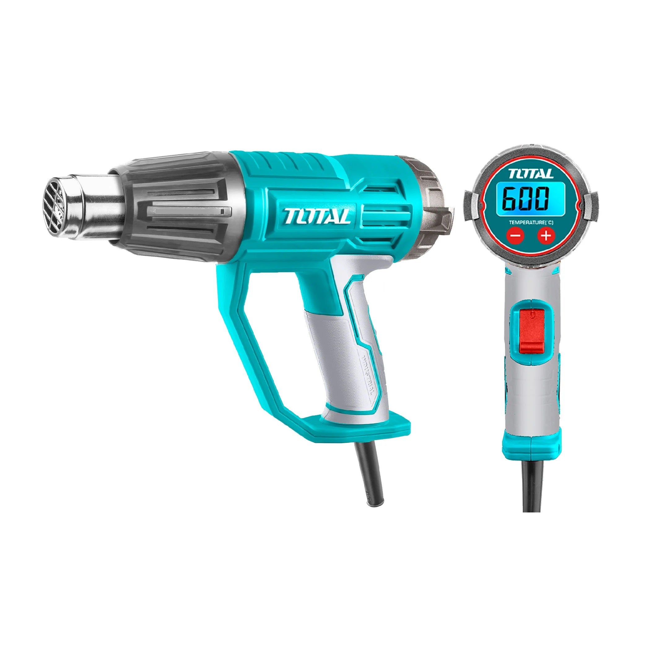 TOTAL TB20056 Digital Heat Gun 2000W with LCD Display | Variable Temperature 50-600°C Hot Air Gun Kit