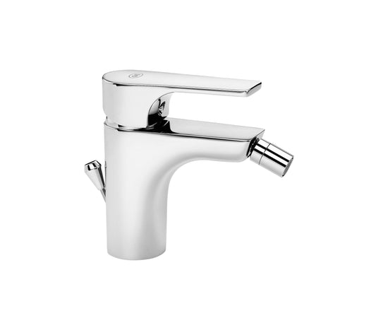GS Rubinetterie 2464 SLIM Single Lever Bidet Mixer Tap with Adjustable Aerator Spout & Pop-Up Waste, Energy Saving Cartridge, Premium Brass, Chrome Finish