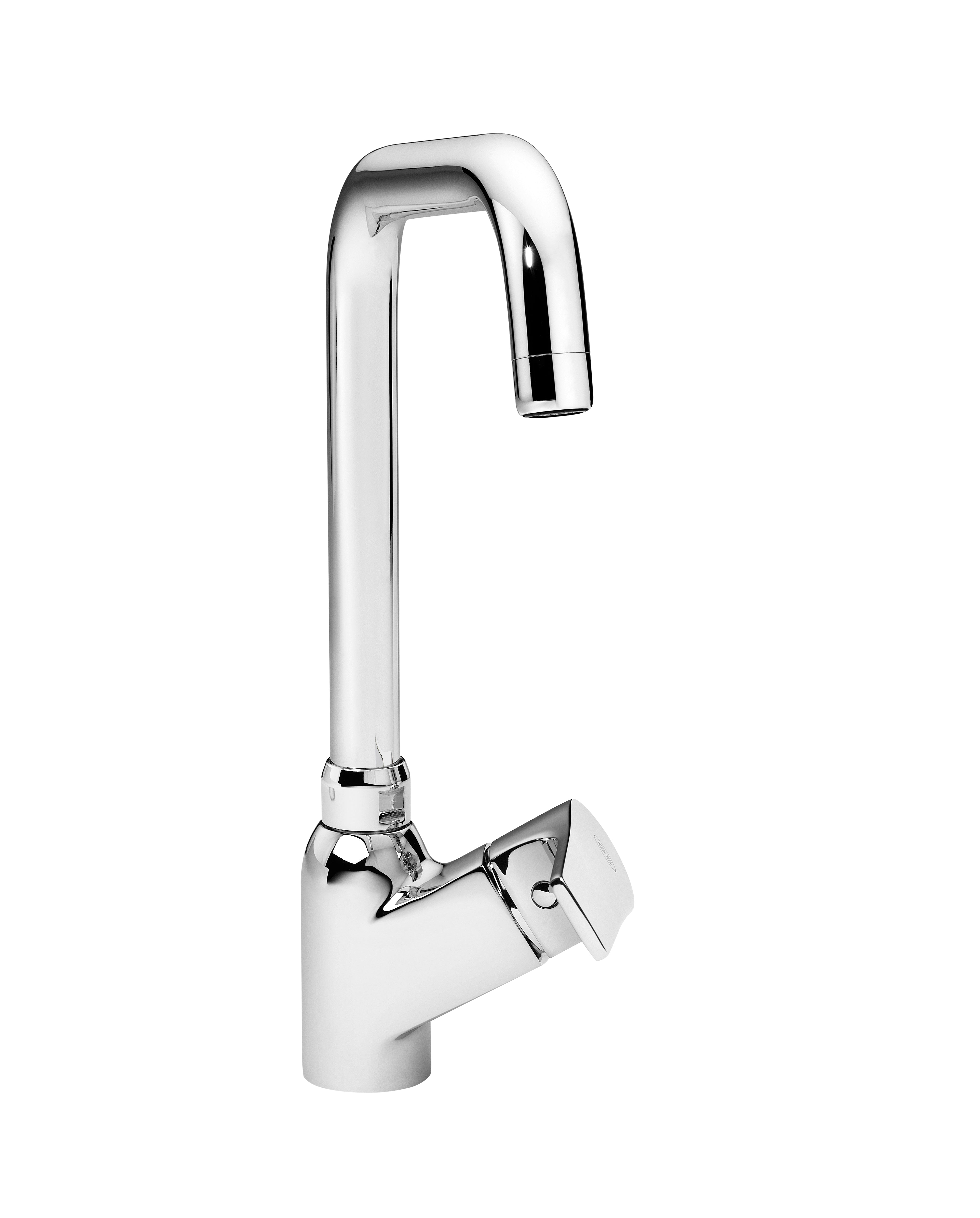 GS Rubinetterie 2497 Single Lever Deck Mounted Kitchen Mixer Tap with Swivel Spout, Energy Saving Cartridge, Premium Brass Kitchen Faucet, Chrome Finish