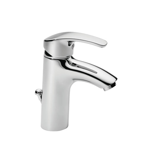 GS Rubinetterie 5562 Single Lever Basin Mixer Tap with Pop-Up Waste, Premium Chrome Bathroom Faucet, Solid Brass