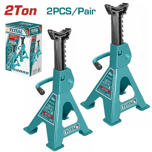 TOTAL THJS0201 2 Ton Jack Stand Set (2 Pieces) | Adjustable Heavy Duty Vehicle Support Stands 250-380mm