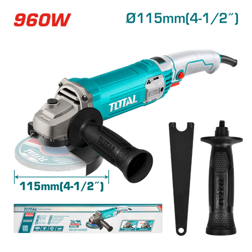 TOTAL Angle Grinder 960W, 4.5–5 Inch Disc, 12000 RPM, Corded Grinder