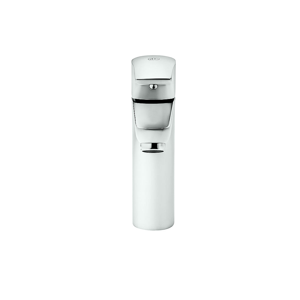 GS Rubinetterie 2462 SLIM Single Lever Basin Mixer Tap with Pop-Up Waste, Energy Saving Cartridge, Premium Brass Bathroom Faucet, Chrome Finish