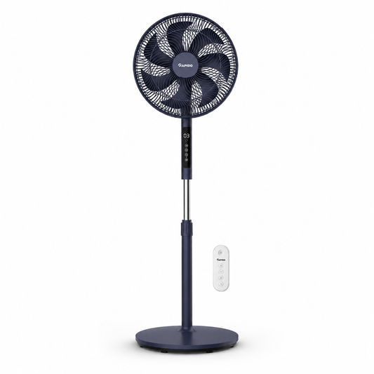 RAPIDO RWF-16AHD 16 Inch Pedestal Fan 60W with Remote Control – 7 Blades, LED Display, 4 Speed Settings, 3100m³/h Airflow