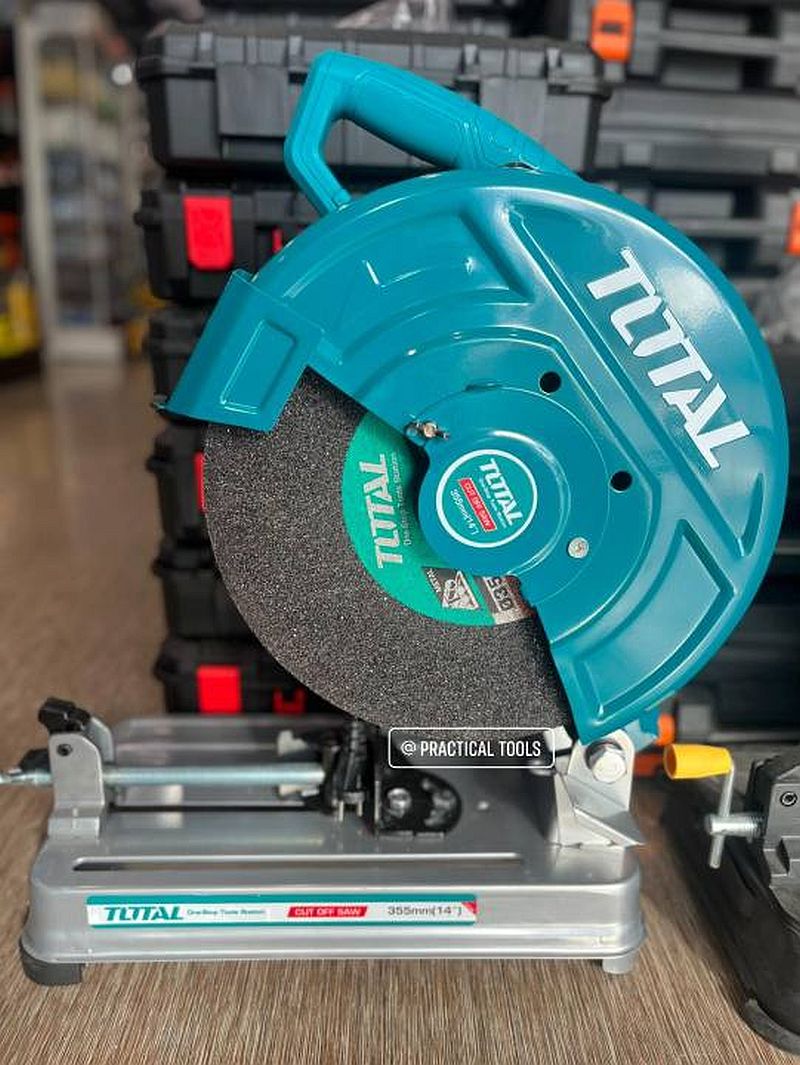 TOTAL TS223589 2200W Cut Off Saw 355mm Heavy Duty Metal Cutting Machine for Steel Pipes, Square Tubes & Metal Bars