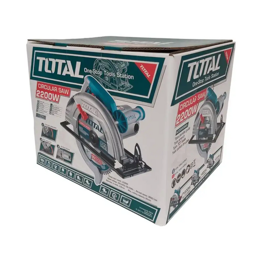 TOTAL 2200W Corded Circular Saw 235mm Blade, 3800 RPM, 80mm Cutting Depth, Heavy-Duty Wood Cutting Tool