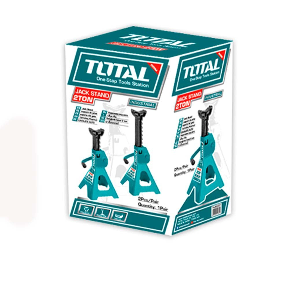 TOTAL THJS0201 2 Ton Jack Stand Set (2 Pieces) | Adjustable Heavy Duty Vehicle Support Stands 250-380mm