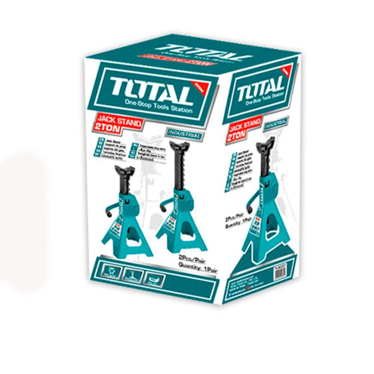 TOTAL THJS0201 2 Ton Jack Stand Set (2 Pieces) | Adjustable Heavy Duty Vehicle Support Stands 250-380mm