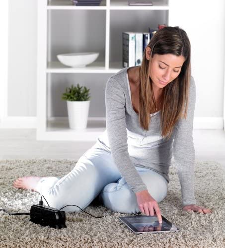 Masterplug Premium 4 Meter 6 Sockets Surge Protected Premium High Gloss Compact Extension Lead with 2 USB Ports Black