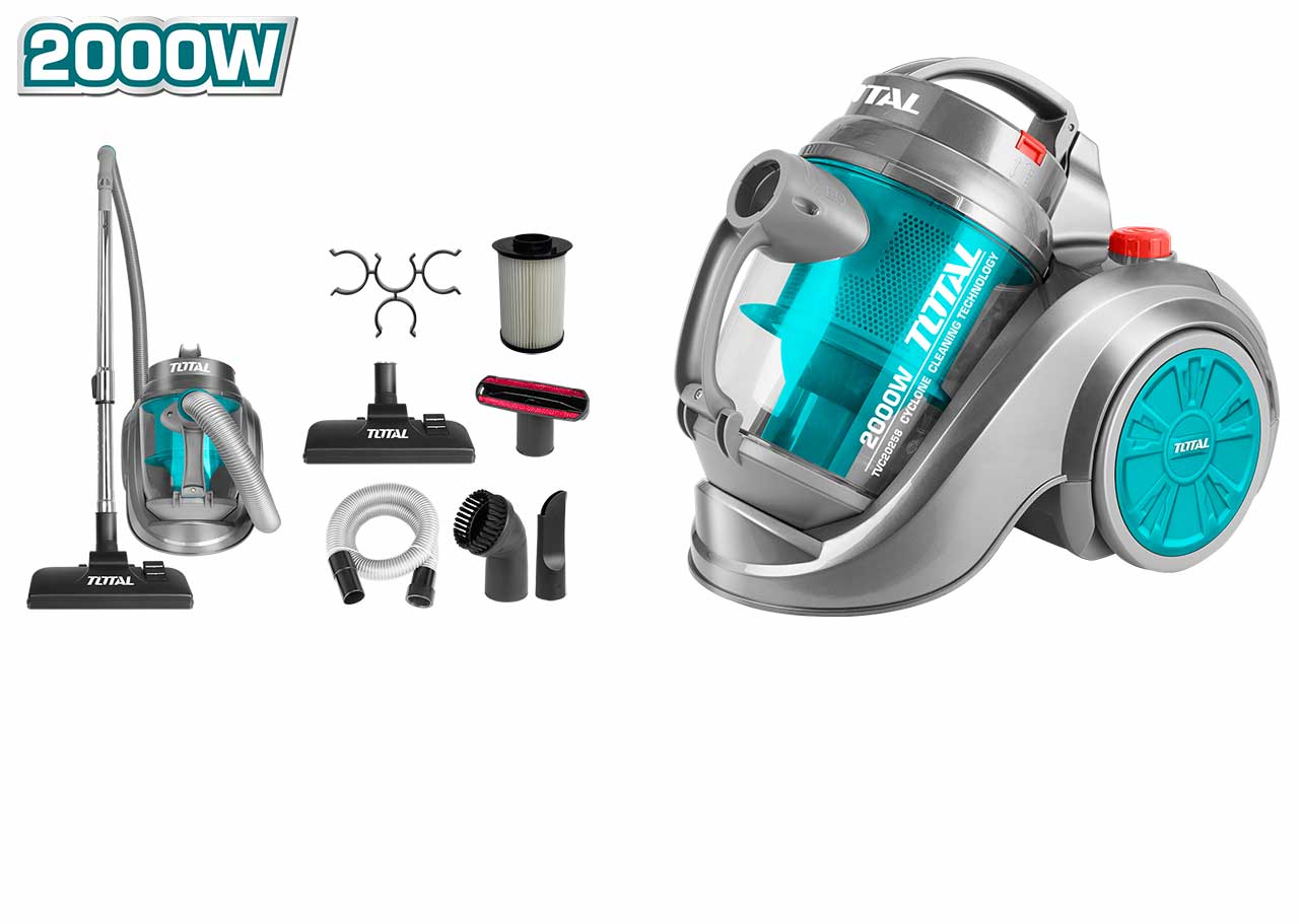 TOTAL Multi-Cyclone Vacuum Cleaner 2000W, HEPA Filter, 2.5L Capacity