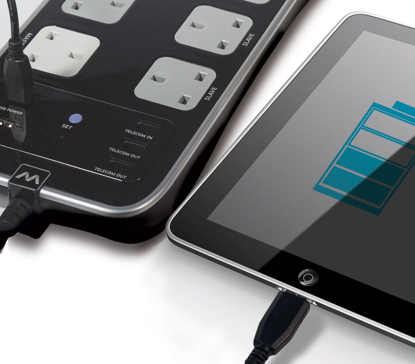 Masterplug Surge Protected Power Centre - 2m, 8 Sockets