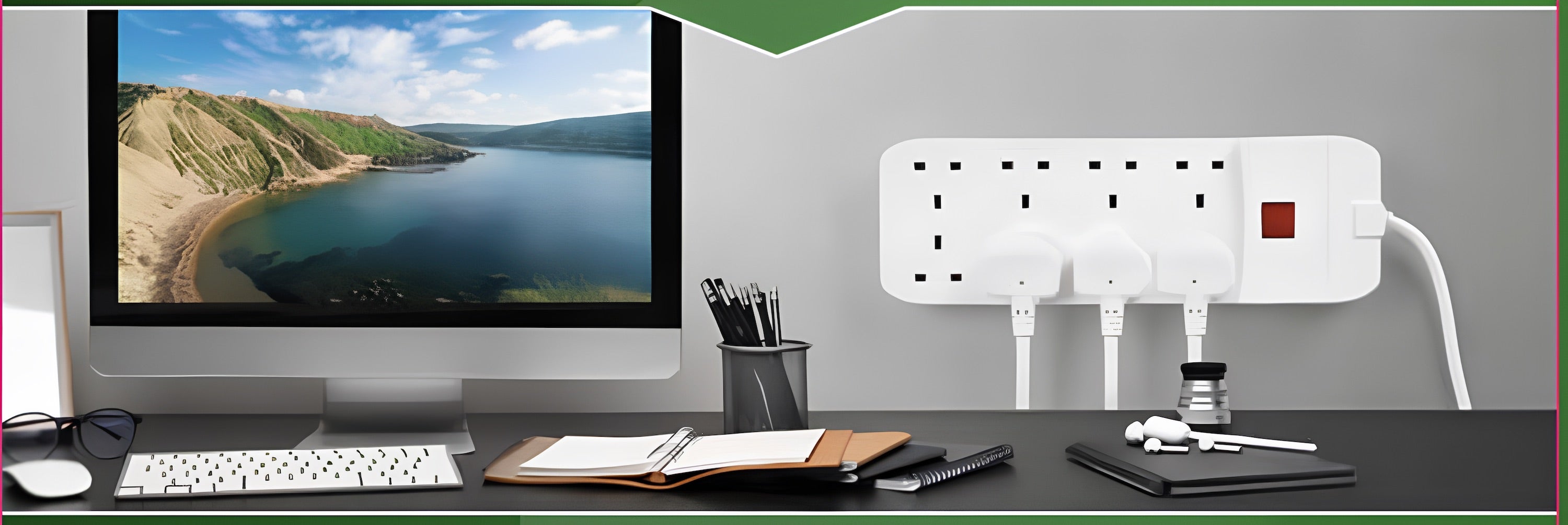 Masterplug 8 Socket 3 Meter Extension Lead With Safety Overload Protection, White