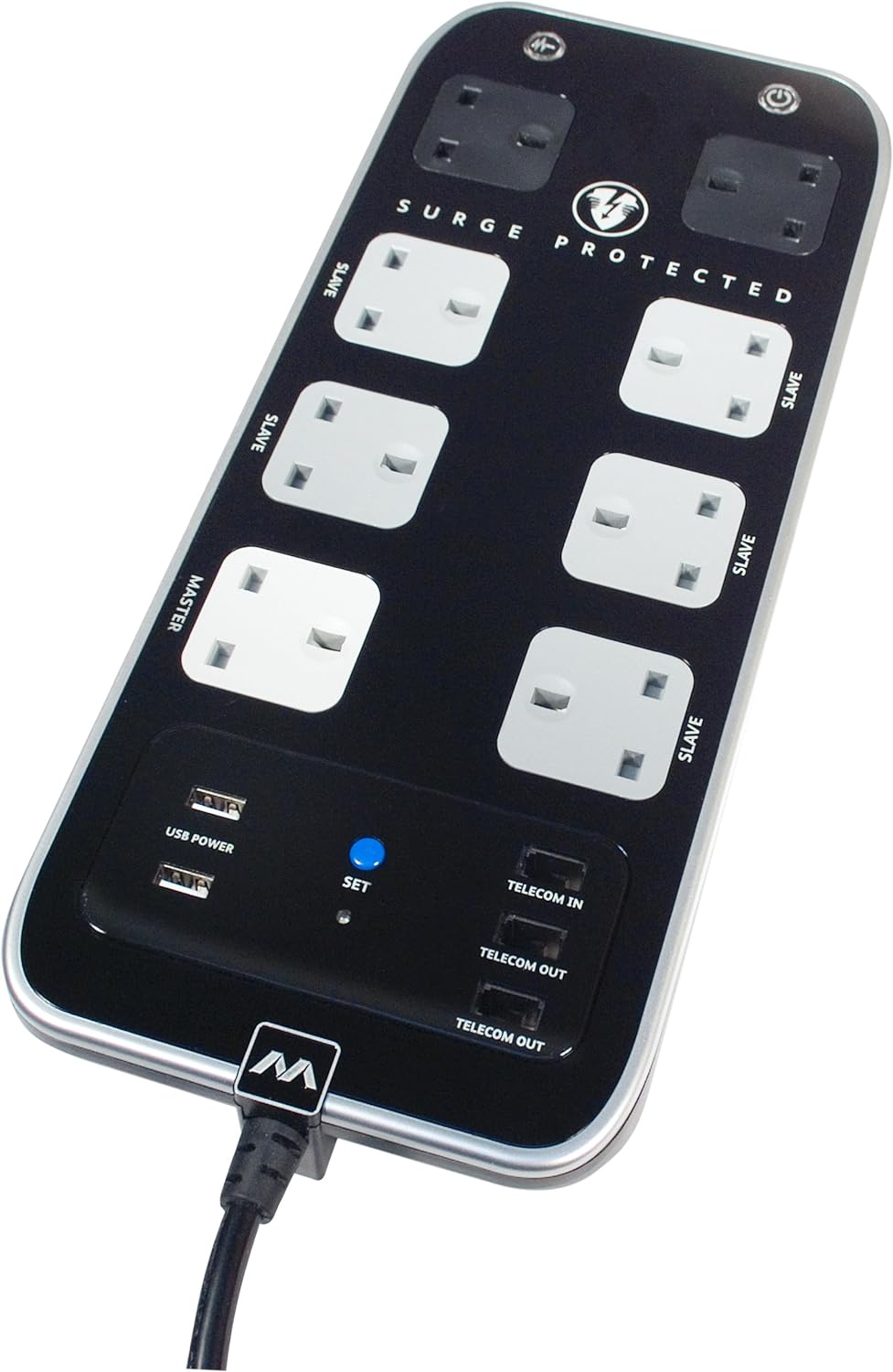 Masterplug Surge Protected Power Centre - 2m, 8 Sockets