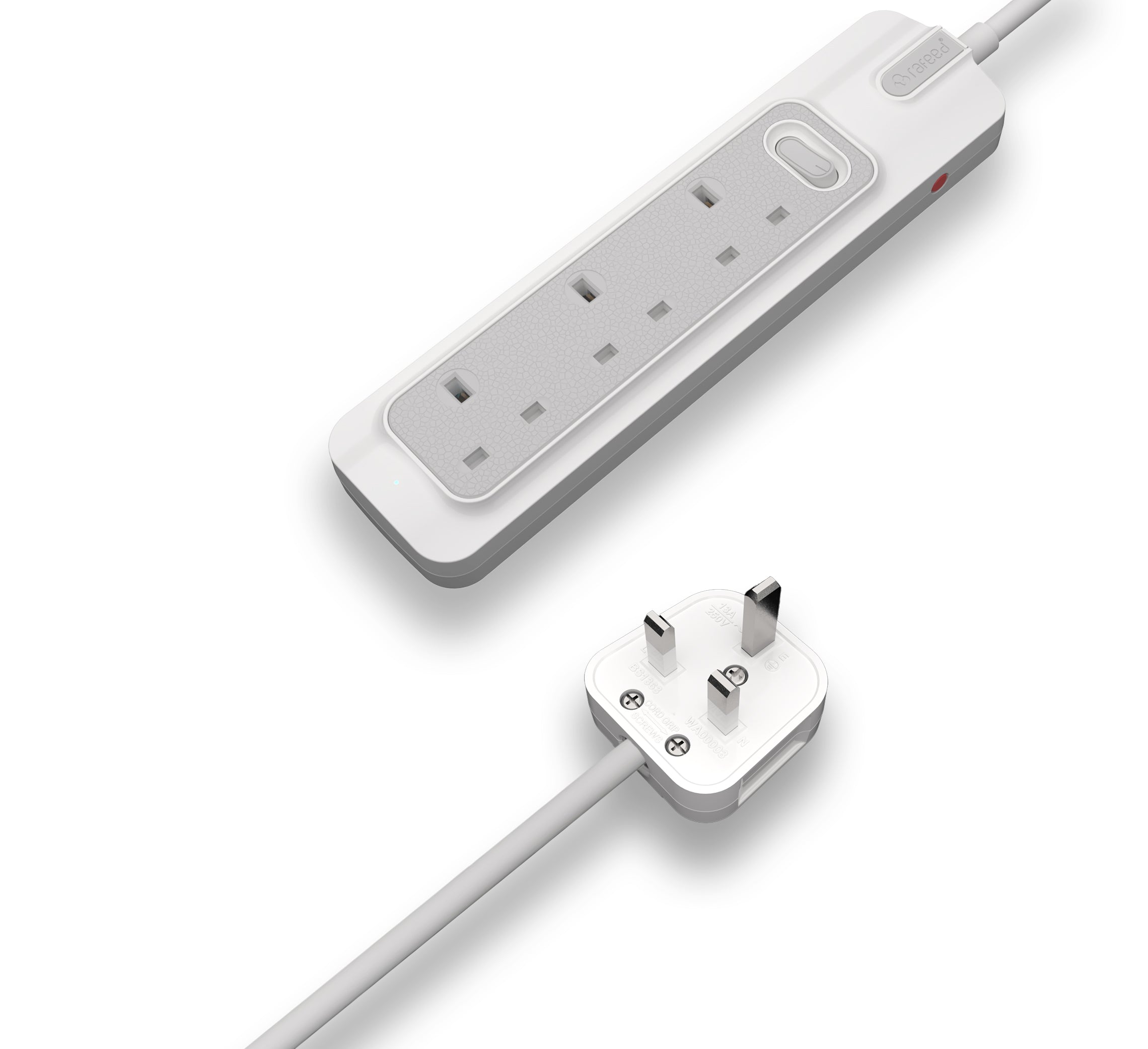 Rafeed Power Extension 5 meters 3 Sockets, on/off Switch, 2990W