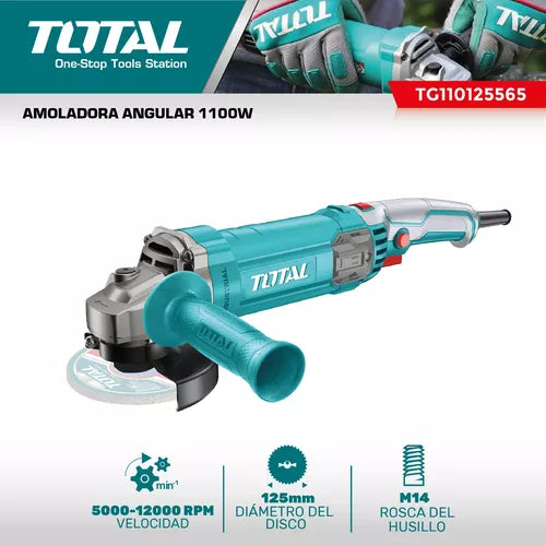 TOTAL Angle Grinder 125mm 1100W With Speed Control