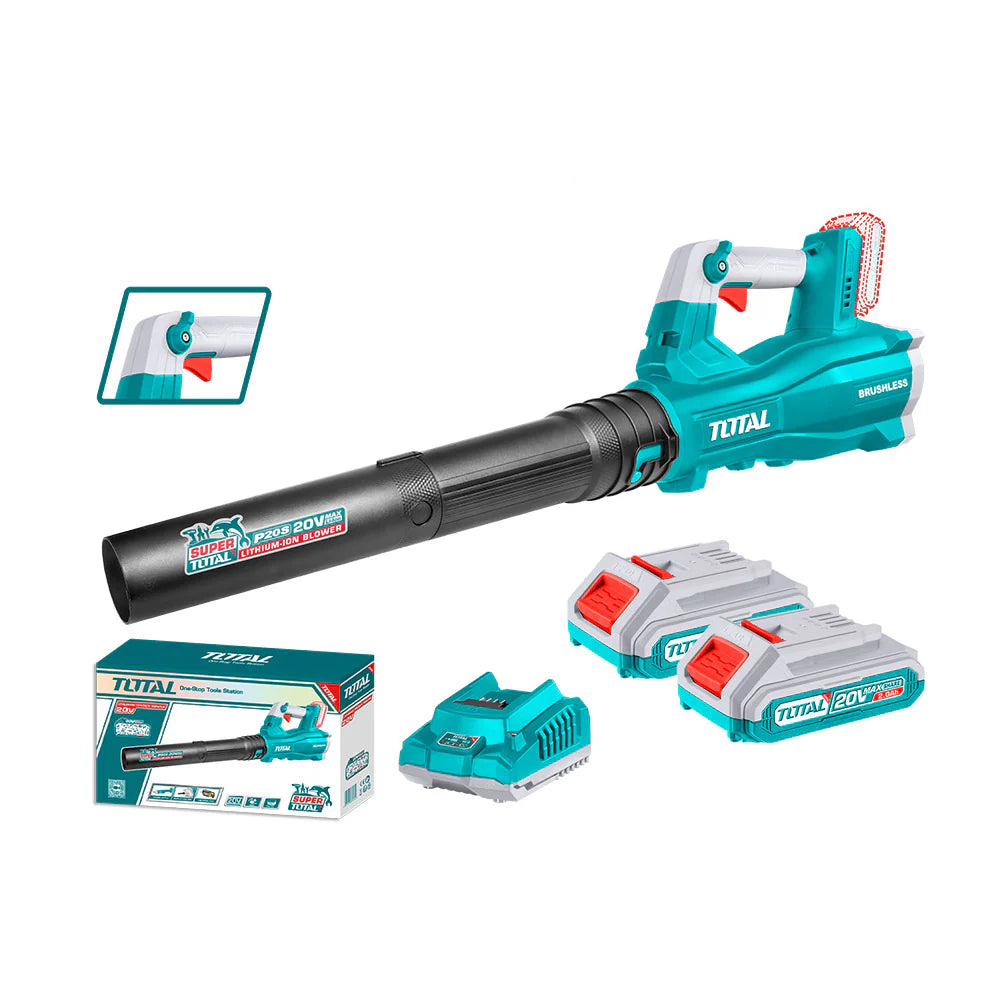 TOTAL TABLI20018 Cordless Garden Blower 20V – 15000RPM, 8.5m³/min Air Volume, 2.0Ah Battery & Fast Charger Included