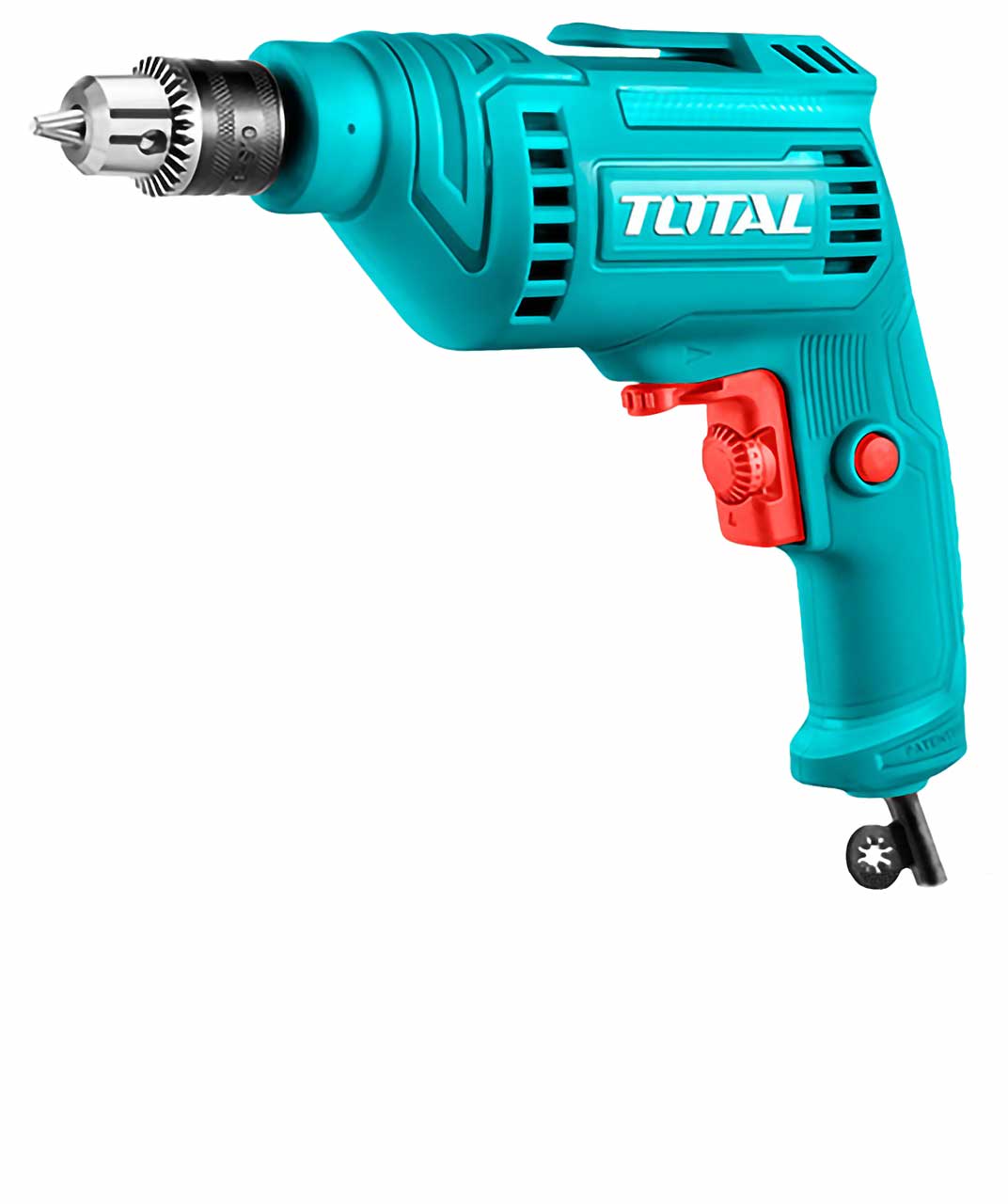 TOTAL Corded Electric Drill 450W, 6.5mm Keyed Chuck, Variable Speed & Forward/Reverse, High-Speed 4300 RPM