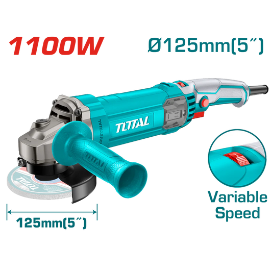 TOTAL Angle Grinder 125mm 1100W With Speed Control