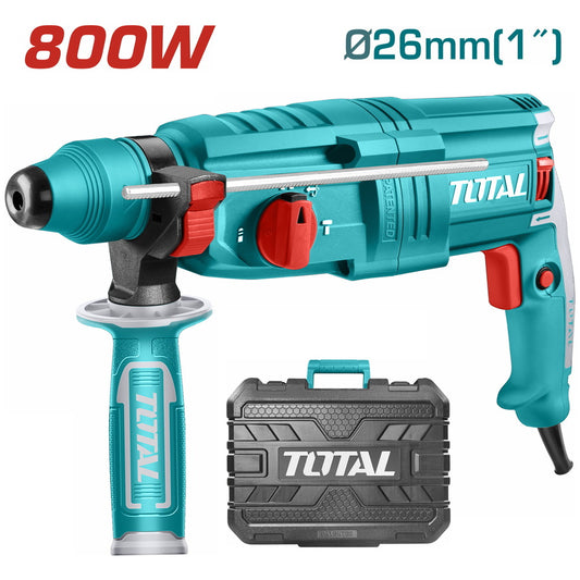 TOTAL Tools 800W SDS Plus Rotary Hammer Drill – 2.5J Impact – Heavy Duty Electric Concrete Drill