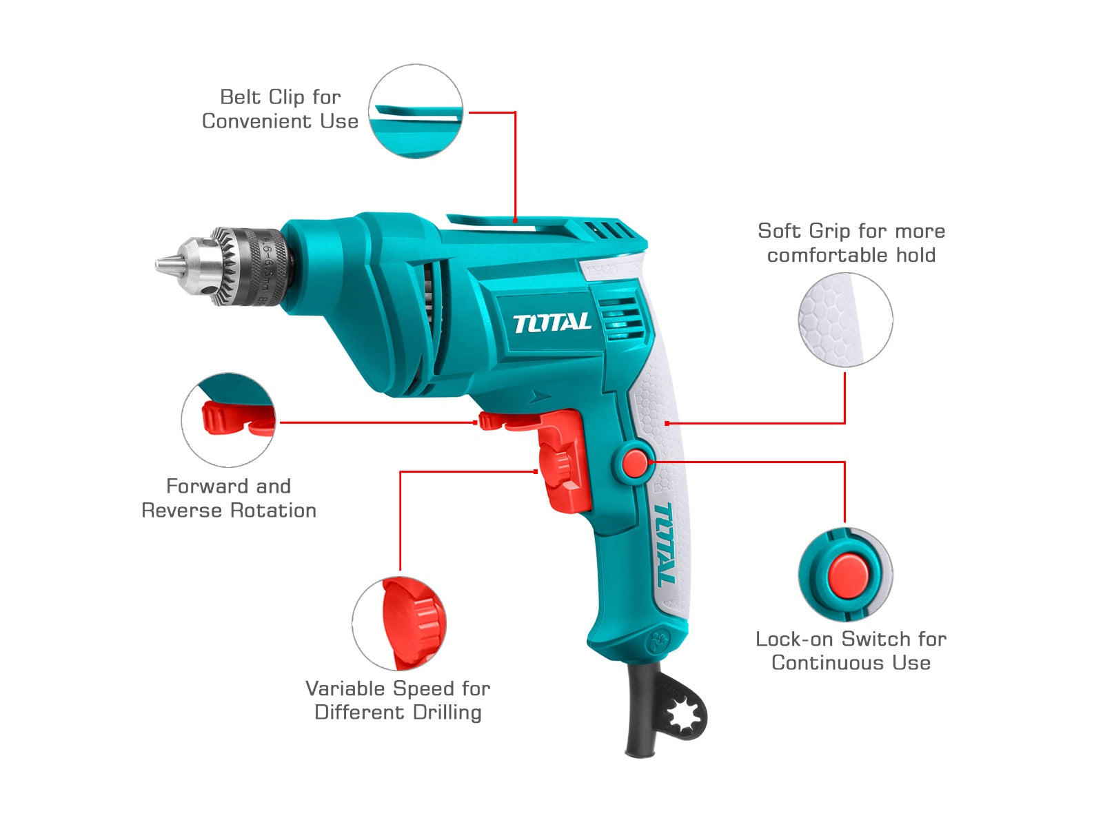 TOTAL Electric Drill 450W