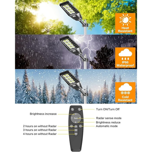 ALRAED LED Solar Powered Street Outdoor Light 400W