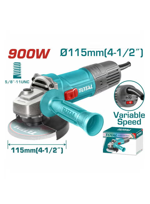 TOTAL 115mm Angle Grinder 900W, High-Speed Cutting & Grinding
