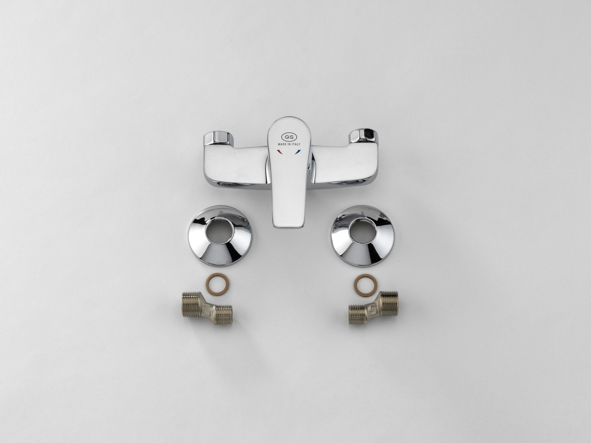 GS Rubinetterie 2461 Premium Wall Mounted Shower Mixer, Single Lever Brass Shower Faucet, Chrome Finish