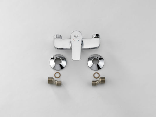 GS Rubinetteri Slim Premium Wall Mounted Single Lever Bathroom Shower Mixer, Chrome