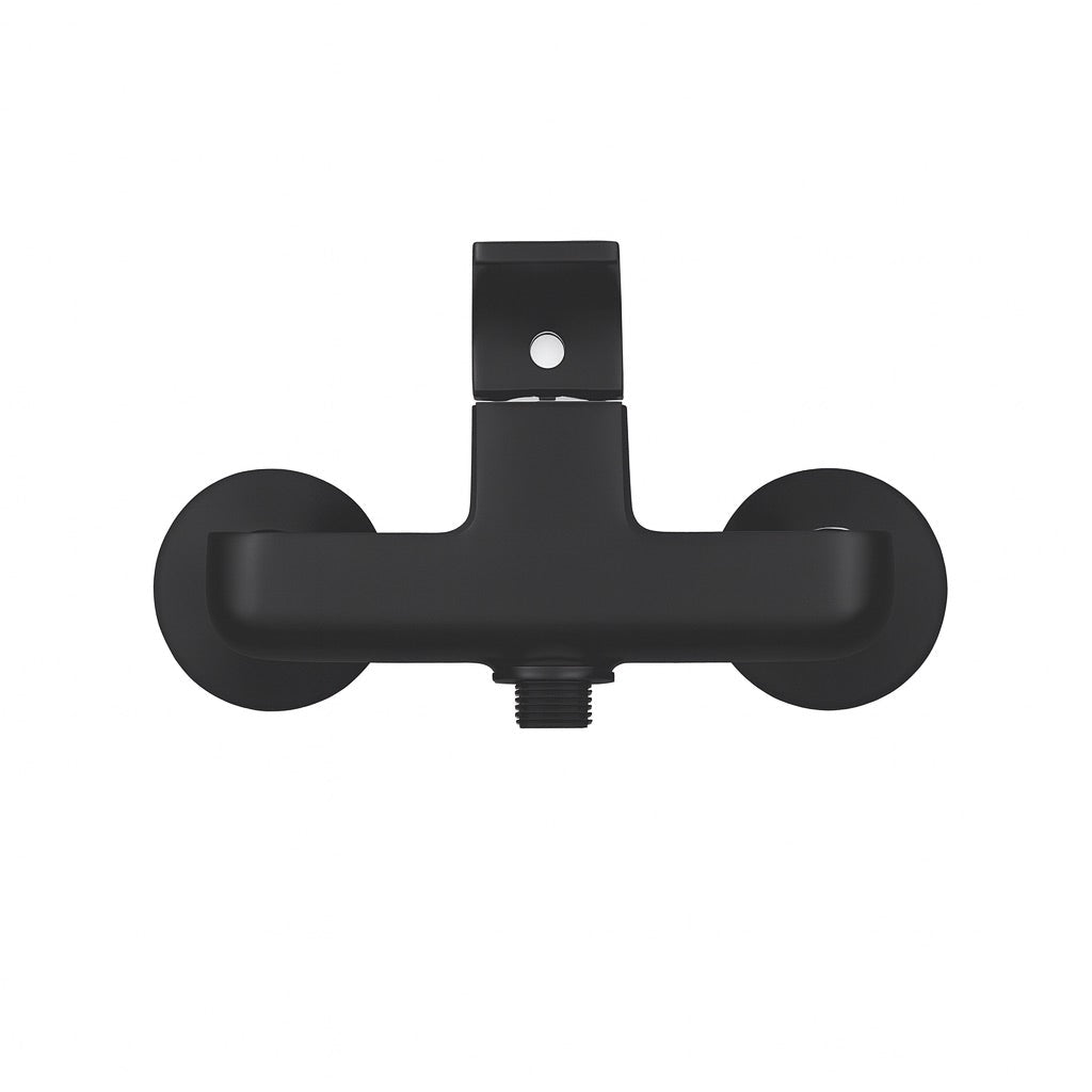 GS Rubinetterie 2461 Premium Wall Mounted Shower Mixer, Single Lever Brass Shower Faucet, Black Finish