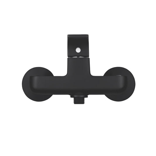 GS Rubinetteri Slim Premium Wall Mounted Single Lever Bathroom Shower Mixer, Matt Black