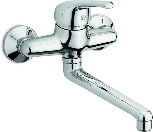 Gs Rubinetterie ASTRALE Wall Mounted Single Lever Sink Mixer With Swivel Spout, Chrome