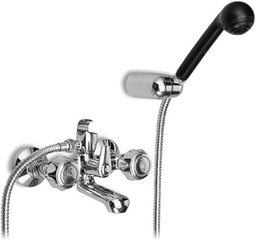 GS Rubinetterie Bath Mixer Wall Mount Shower Head with Adjustable Bracket, Chrome