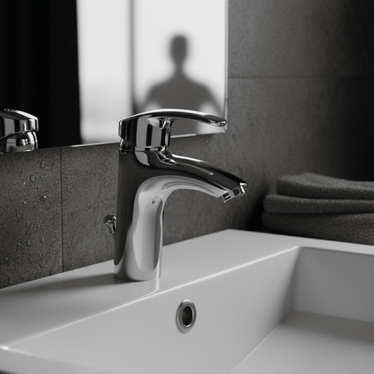 GS Rubinetterie GLASS Single Lever Basin Mixer With Pop Up Waste, Chrome