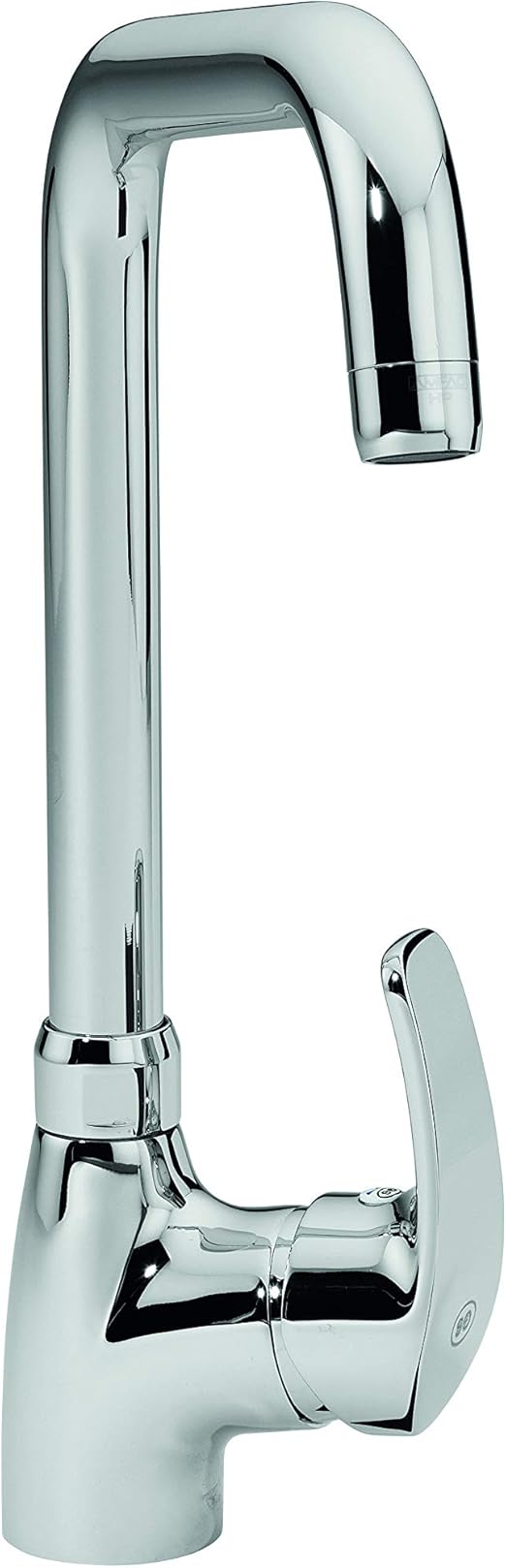 GS Rubinetterie GLASS Single Lever Deck Mixer With Swivel Spout, Chrome