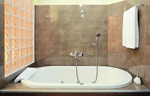 GS Rubinetterie GLASS Wall Mounted Single Lever Bath Shower Mixer With Hand Shower Set, Chrome