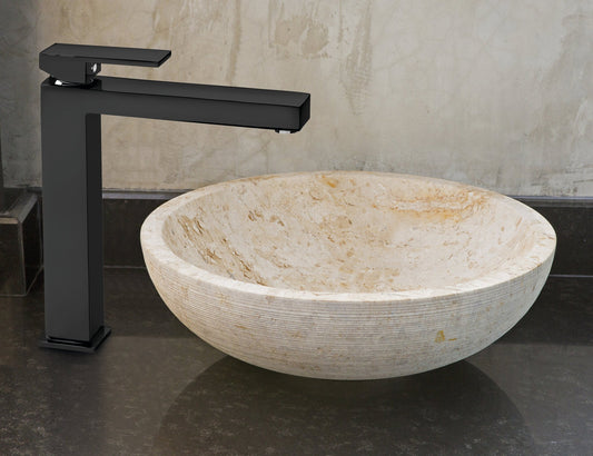 GS Rubinetterie INDACO Single Lever High Basin Mixer With Click Clack Waste, Matt Black