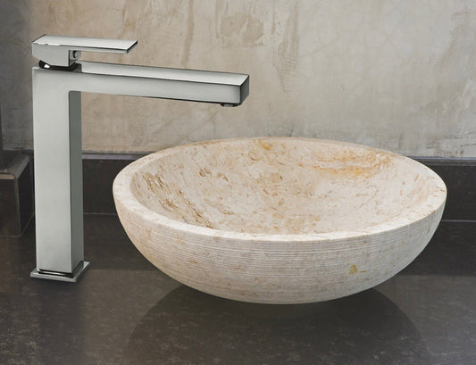 GS Rubinetterie INDACO Single Lever High Bath Basin Faucet With Click Clack Waste, Chrome