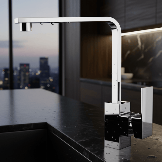 GS Rubinetterie INDACO Single Lever Kitchen Deck Sink Mixer With Swivel Spout,Chrome