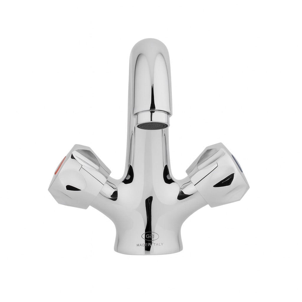 GS Rubinetterie MERCURY Single Hole Basin Faucet with Pop Up Waste, Chrome, Premium Faucet