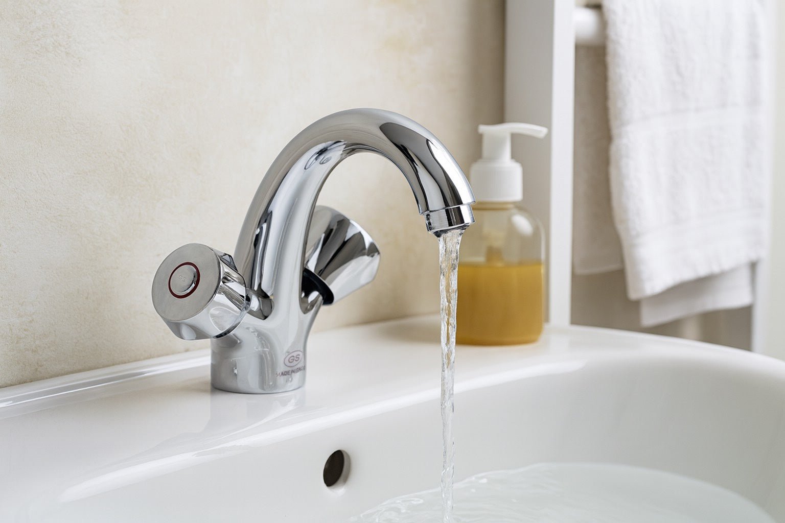GS Rubinetterie MERCURY Single Hole Basin Faucet with Pop Up Waste, Chrome, Premium Faucet