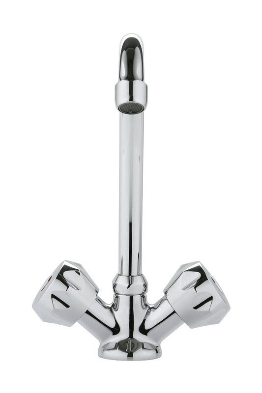 GS Rubinetterie MERCURY Single Hole Sink Mixer With Swivel Spout, Chrome
