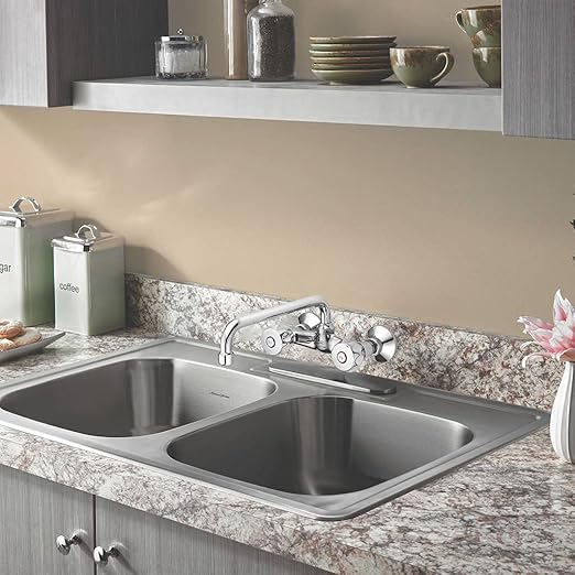 GS Rubinetterie Mercury Wall Mounted Sink Mixer with Swivel Spout, Chrome