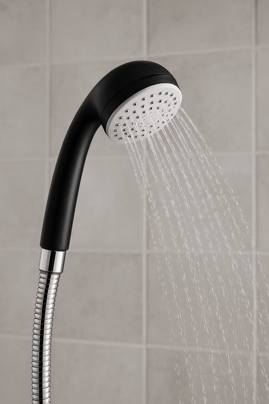 GS Rubinetterie Premium Wall Mounted Bath & Shower Mixer Tap with Hand Shower, Dual Knob Hot & Cold Control, Chrome Finish