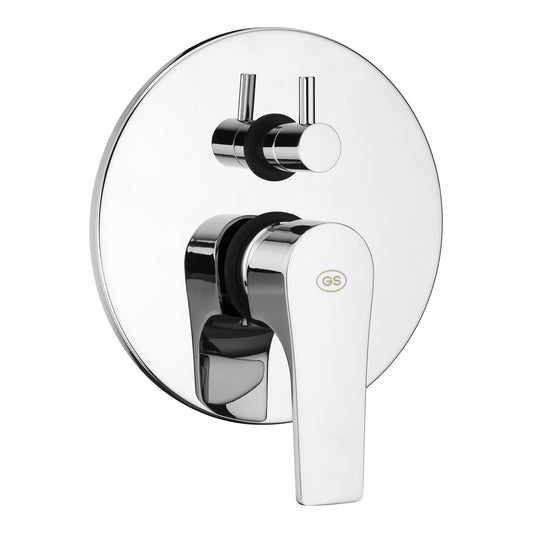 GS Rubinetterie SLIM Concealed Single Lever Bath Shower Mixer With Diverter, Standard Cartridge, Chrome