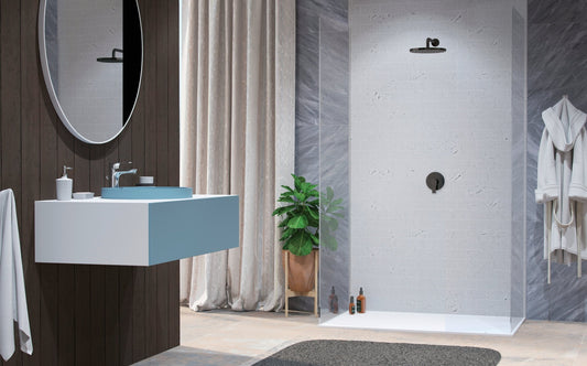 GS Rubinetterie SLIM Concealed Single Lever Shower Mixer, standard Cartridge, Black Chrome