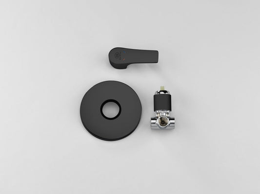 GS Rubinetterie SLIM Concealed Single Lever Shower Mixer, standard Cartridge, Black Chrome