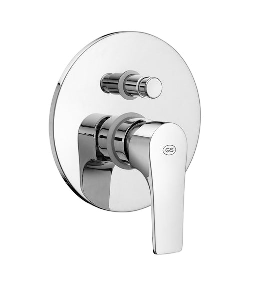 GS Rubinetterie SLIM 2459 Concealed Single Lever Bath Shower Mixer with Diverter – Chrome Finish, Premium In-Wall Bathroom Mixer