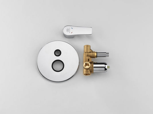 GS Rubinetterie SLIM 2459 Concealed Single Lever Bath Shower Mixer with Diverter – Chrome Finish, Premium In-Wall Bathroom Mixer