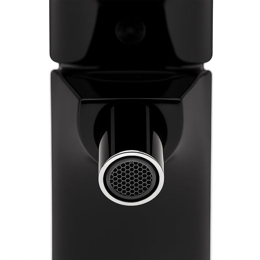 GS Rubinetterie SLIM Premium Single Lever Bidet Faucet with Adjustable Aerator Spout & Pop-Up Waste, Energy saving Cartridge, Black Chrome